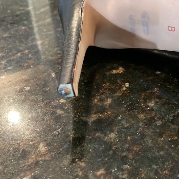 COACH Grace Womens Black Leather Knee High, High Heeled Boot, silver logo Sz 10 - Picture 7 of 10